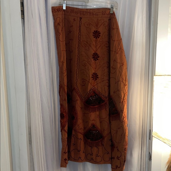 Embroidered Wrap Skirt - Picture 2 of 5